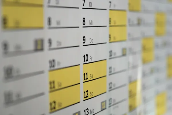 Blick auf einen Kalender